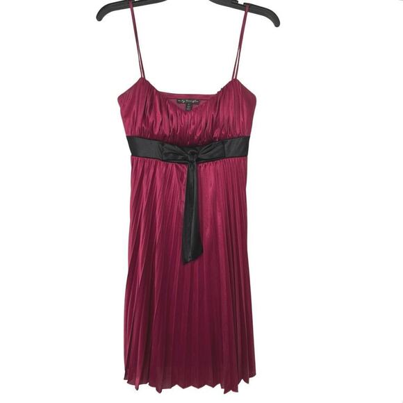Vintage Y2K City Triangles Pink Pleated Baby Doll Coquette Dress Made In USA  M - Picture 1 of 10